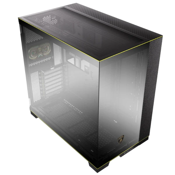 LIAN LI O11D Evo RGB Automobili Lamborghini Edition Mid-Tower ATX CASE with 5 inch Display screen - Black