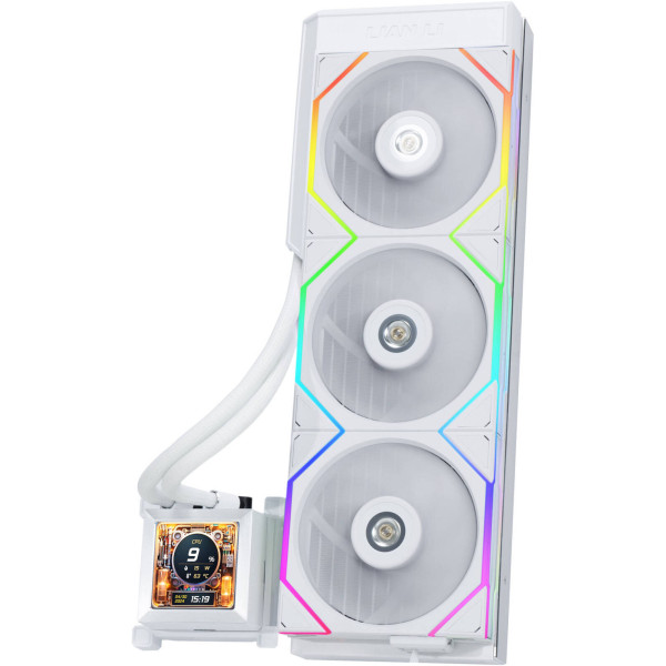 ليان لي ترينيتي هيدروشيفت مبرد مائي 360 مم RGB TL مع شاشة 2.88 انش - ابيض ليان لي ترينيتي هيدروشيفت مبرد مائي 360 مم RGB TL مع شاشة 2.88 انش - ابيض