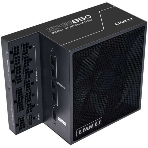 LIAN LI EDGE L-Shape Design Fully Mod : Power Supply 850W 80+ Platinum - ATX 3.1 - Black LIAN LI EDGE L-Shape Design Fully Mod : Power Supply 850W 80+ Platinum - ATX 3.1 - Black