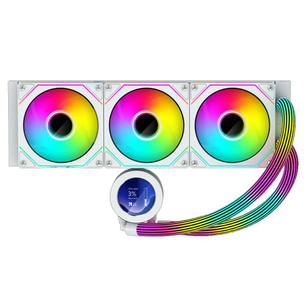 قيم اون كراكن N360 مبرد مائي احترافي 360mm RGB مع شاشة - ابيض قيم اون كراكن N360 مبرد مائي احترافي 360mm RGB مع شاشة - ابيض