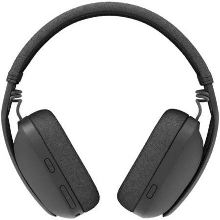 سماعة رأس لاسلكية Logitech Zone Vibe 100، مزودة بـ ميكروفون مزود بإلغاء الضوضاء، وبطارية تدوم حتى 20 ساعة - اسود