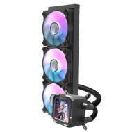 مبرد مائي للكمبيوتر دارك فلاش DV360S  360 ملم مع شاشة LCD - اسود