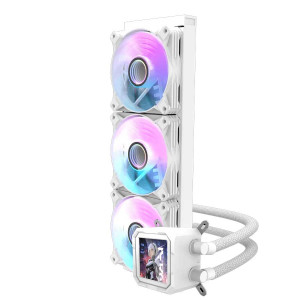 مبرد مائي للكمبيوتر دارك فلاش DV360S  360 ملم مع شاشة LCD - ابيض