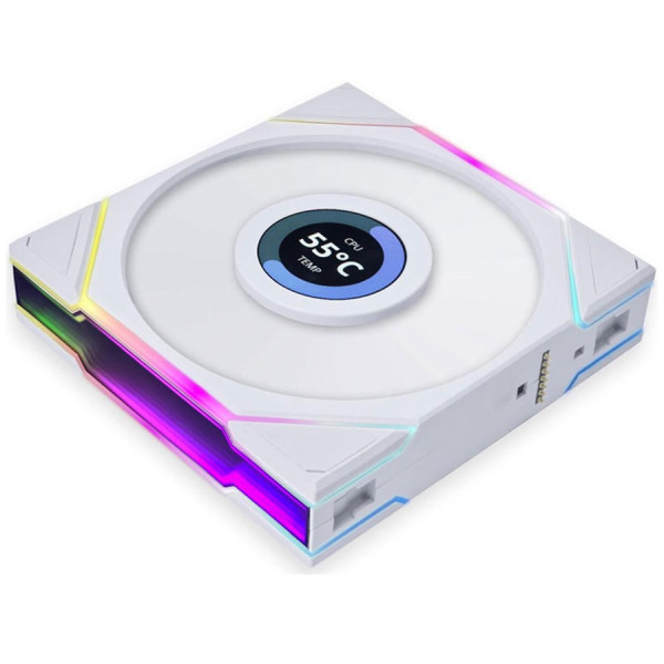 LIAN LI UNI FAN TL LCD 120 RGB 1x120mm Reverse Blade Case Fan - White LIAN LI UNI FAN TL LCD 120 RGB 1x120mm Reverse Blade Case Fan - White