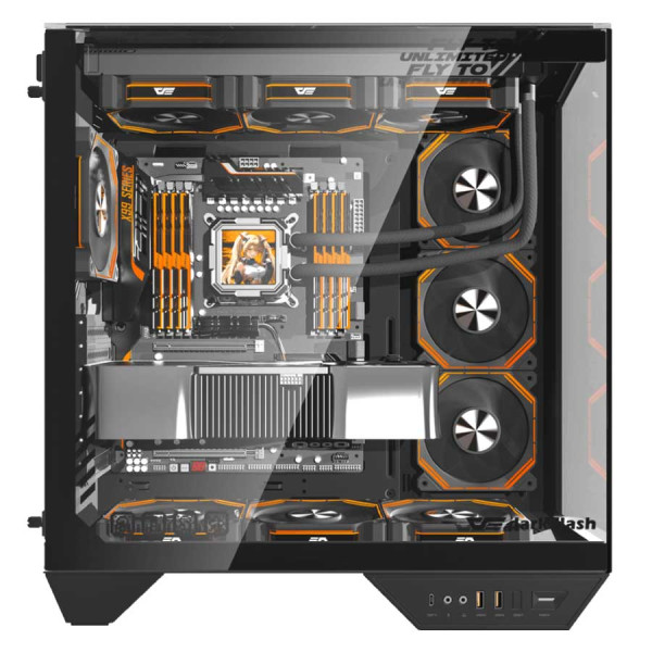 Darkflash Arcee DY470 Temp-Glass ATX Mid Tower Case 4xARGB Fan - Black Darkflash Arcee DY470 Temp-Glass ATX Mid Tower Case 4xARGB Fan - Black