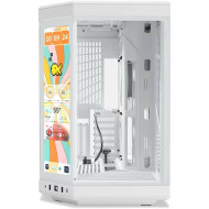 هايتي Y70 انفينيتي بشاشة لمس زاوية كيس زجاجي للكمبيوتر - ابيض