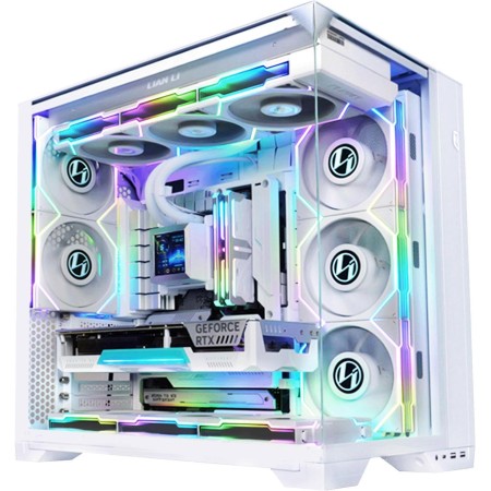 Lian Li O11 Vision Compact Case - 3-Side Tempered Glass - Aluminum - White
