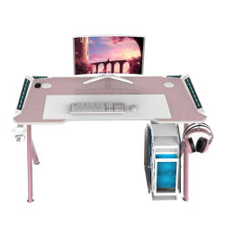 Gaming Desk T1-C 140cm RGB Table - Pink Gaming Desk T1-C 140cm RGB Table - Pink