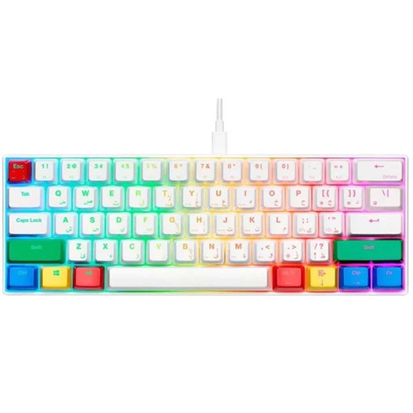 Gamertek Gk60 Mini Mechanical Keyboard Linar Red Switch – RGBY/White
