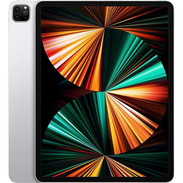 Apple 12.9 iPad Pro 2021 - 256GB, Wi-Fi + Cellular - ابل ايباد برو 2021 مع دعم الجيل الخامس - فضي‎