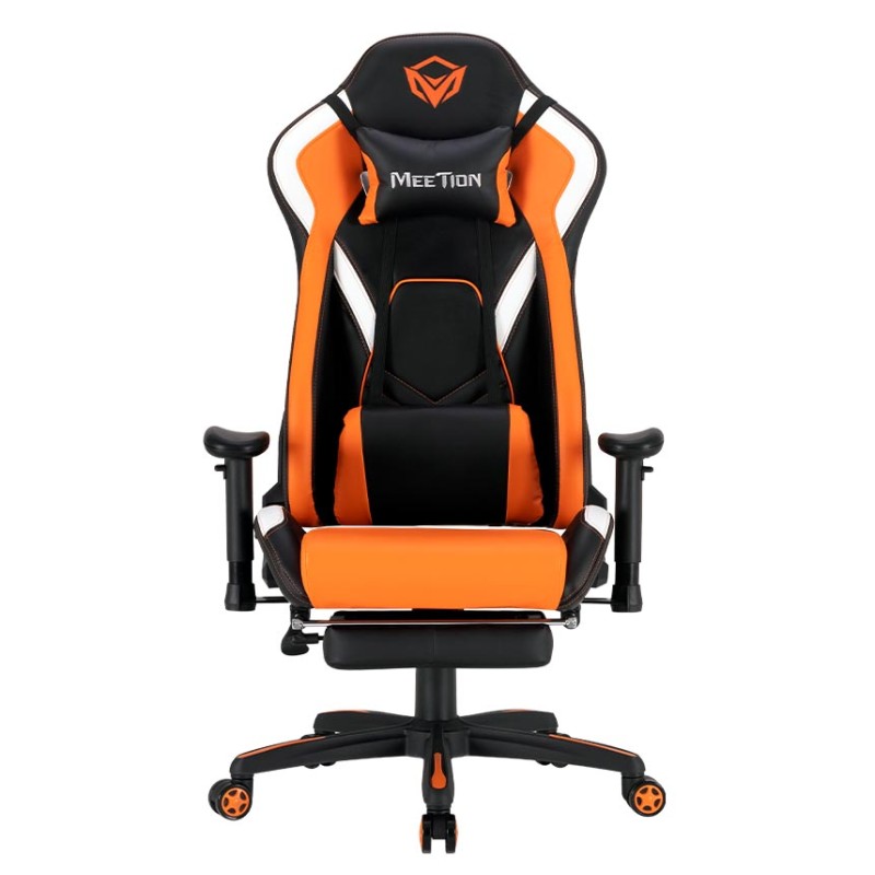 MeeTion MT-CHR22 Gaming Chair with Footrest - Black/Orange