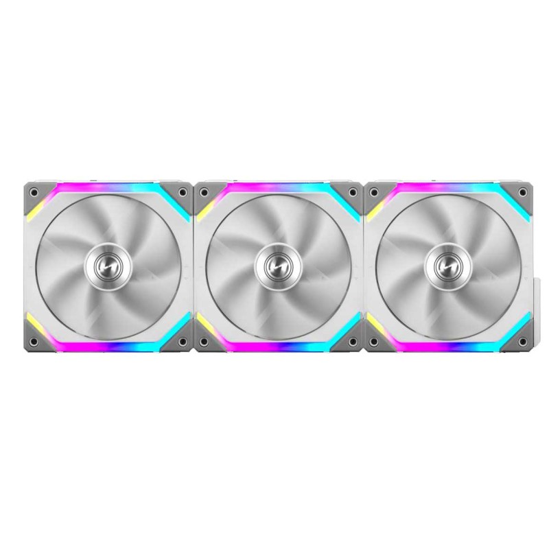 LIAN LI UNI SL120mm Addressable RGB LED PWM Fan| 3x FANS Pack - White