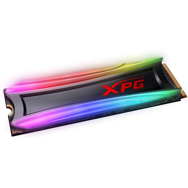 XPG SPECTRIX S40G 512GB - وحدة تخزين SSD داخلية بحجم 512 جيجابايت مع إضاءة RGB وتقنية 3D NAND وواجهة PCIe Gen3x4 NVMe 1.3 وتصميم M.2 2280