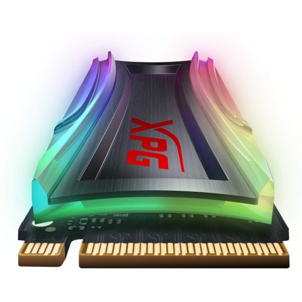 XPG SPECTRIX S40G 256GB - وحدة تخزين SSD داخلية بحجم 256 جيجابايت مع إضاءة RGB وتقنية 3D NAND وواجهة PCIe Gen3x4 NVMe 1.3 وتصميم M.2 2280