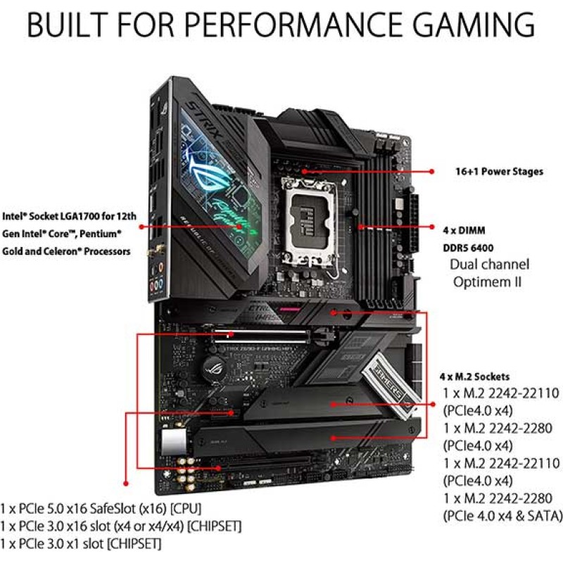 ASUS ROG Strix Z690-F Gaming WiFi 6E LGA1700(Intel 12th Gen) ATX Gaming Motherboard