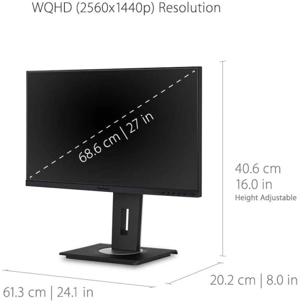 ViewSonic VG2755-2K 27 Inch IPS 2K 1440p Monitor - 60hz - شاشة فيوسونيك