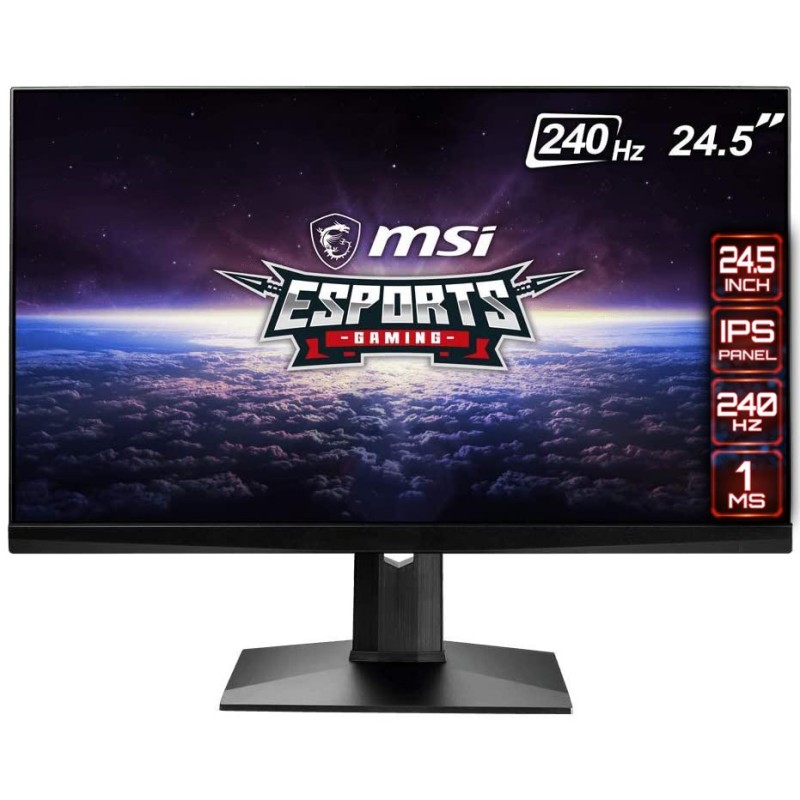 MSI Gaming Monitor 24.5” IPS  FHD (1920 x 1080) 240Hz 1ms Height Adjustment G-Sync Compatible 