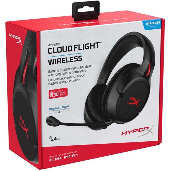 HyperX Cloud Flight - Wireless Gaming Headset PC / PS4 & PS5 سماعة رأس لاسلكية للألعاب هايبر اكس كلاود فلايت
