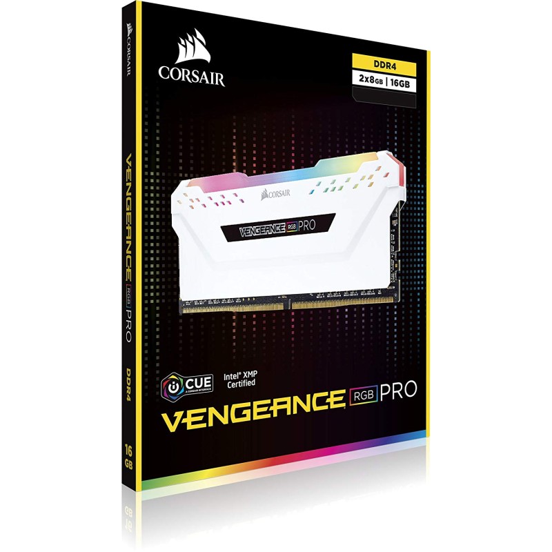 CORSAIR VENGEANCE RGB PRO DDR4 RAM 16GB ( 2X8GB ) 3600MHz - WHITE