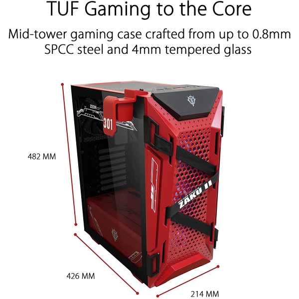 ASUS TUF Gaming GT301 ZAKU II Edition ATX mid-Tower - صندوق كمبيوتر اسوس اصدار زاكو