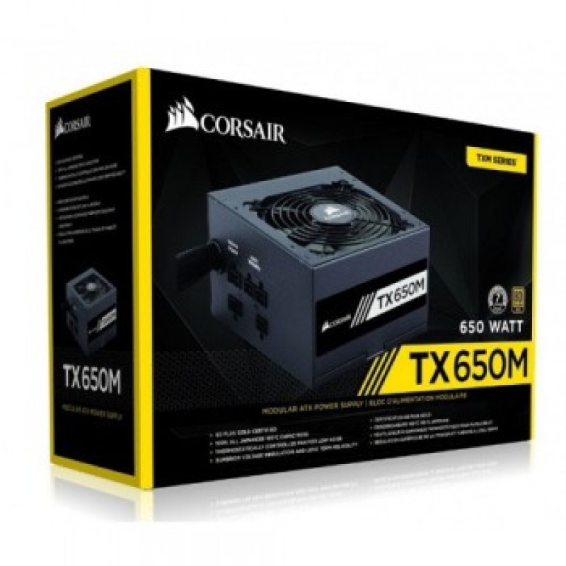 CORSAIR TX650M 650 Watt 80+ Gold Certified Semi Modular Power Supply