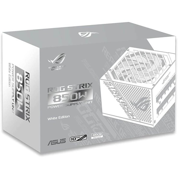 ASUS ROG Strix 850W White Edition PSU fully modular Power Supply -  مزود طاقة اسوس ستريكس 850 وات الأصدار الأبيض