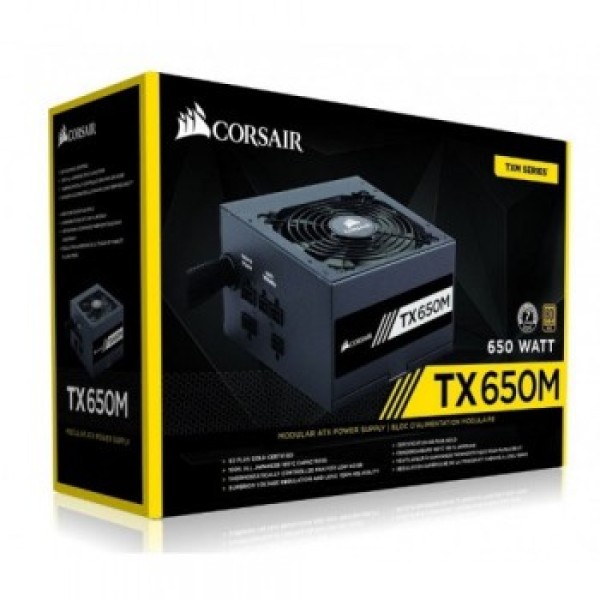 CORSAIR TX650M 650 Watt 80+ Gold Certified Semi Modular Power Supply - مزود طاقة