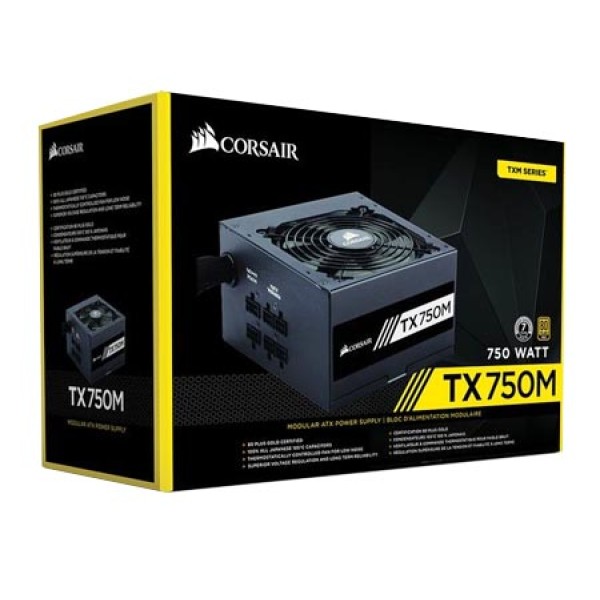 Corsair TX750m Power Supply 750W Semi Modular ATX Power Supply - 80 Plus Gold - مزود طاقة كورسير