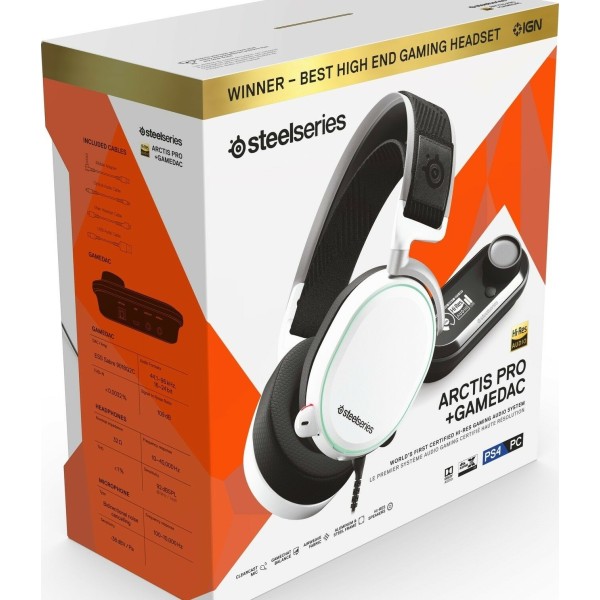 Steelseries Arctis Pro + Gamedac Wired Gaming Headset For Ps5 - Ps4  - Pc - White