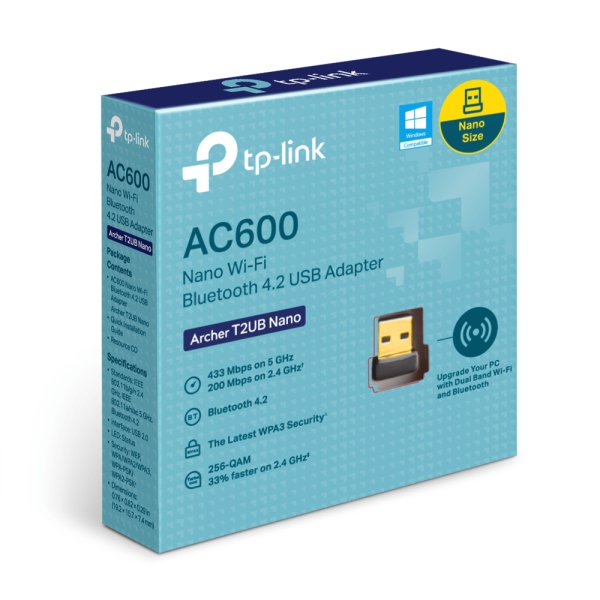 محول USB واي فاي + بلوتوث TP-Link T2UB Nano AC600 – بسرعة 433Mbps محول USB واي فاي + بلوتوث TP-Link T2UB Nano AC600 – بسرعة 433Mbps